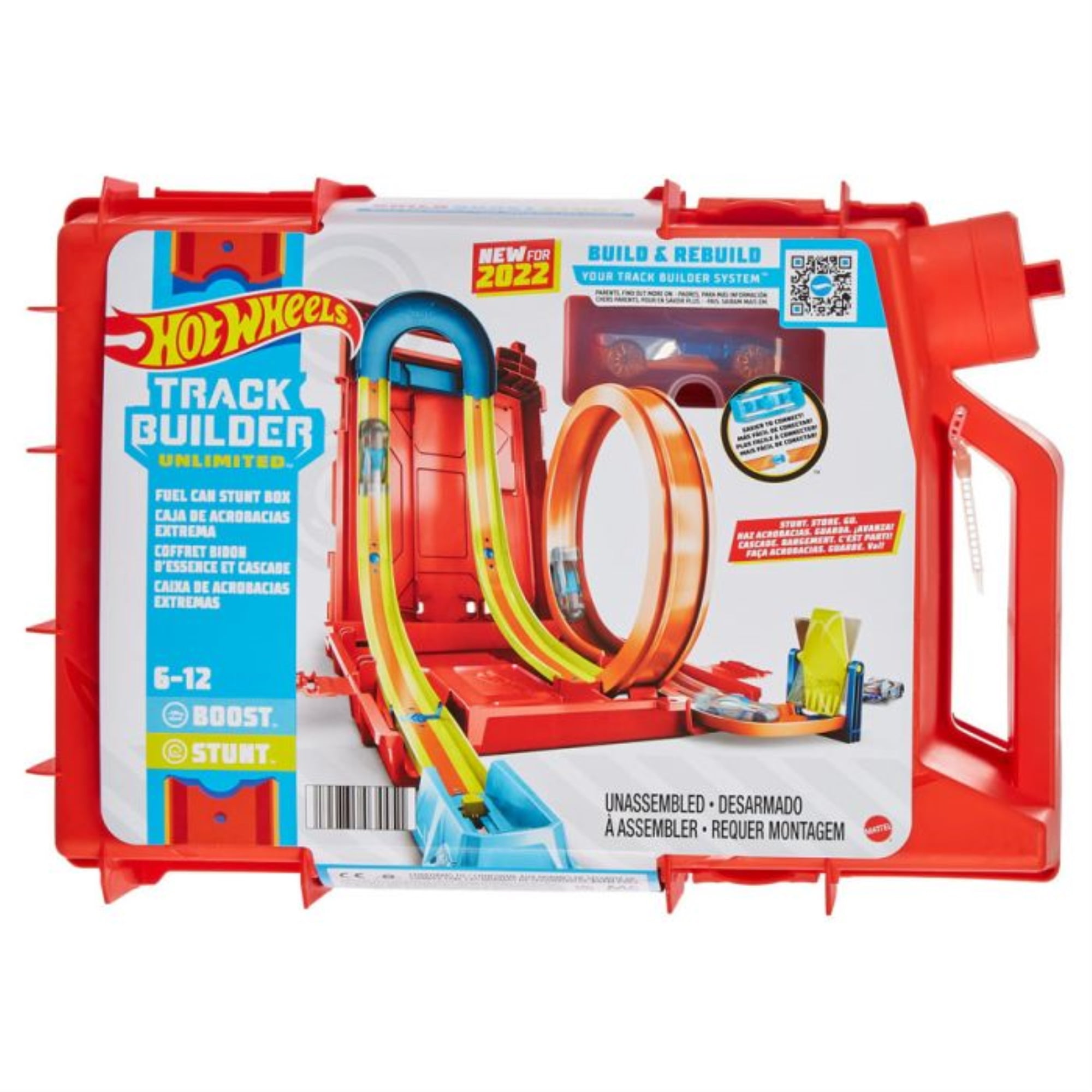Mattel MTTHDX78 Hot Wheels Track Builder Unlimited Fuel Can Stunt Box Toy, Set of 2