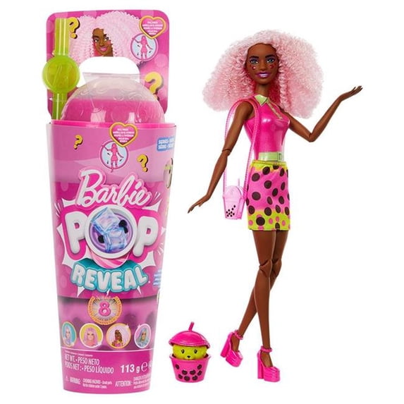 Mattel MTTHTJ20 Pop Reveal Boba Series Berry Bliss Barbie - 2 Piece