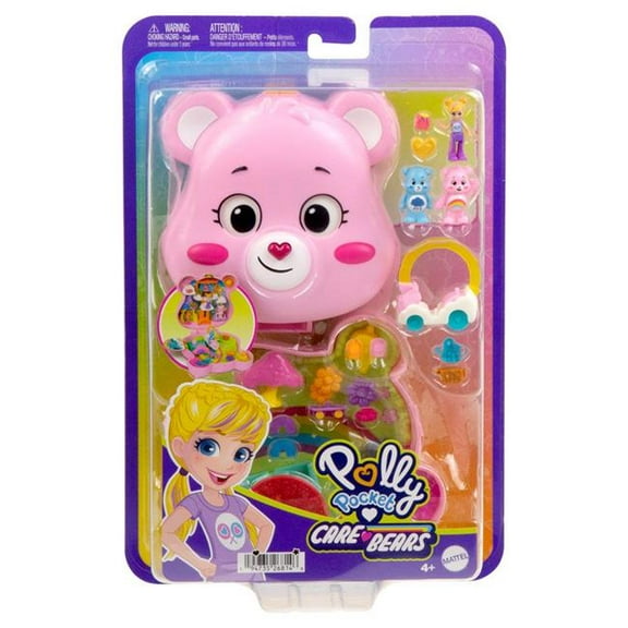Mattel MTTJCC14 Polly Pocket - Care Bears Partnership Compact Toys - Pack of 4