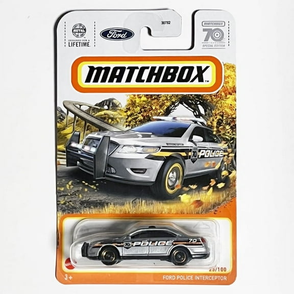 Mattel Matchbox 70 Years Special Edition ford Police Interceptor Play Vehicle, 3+ Yrs, Die-Cast Metal Silver