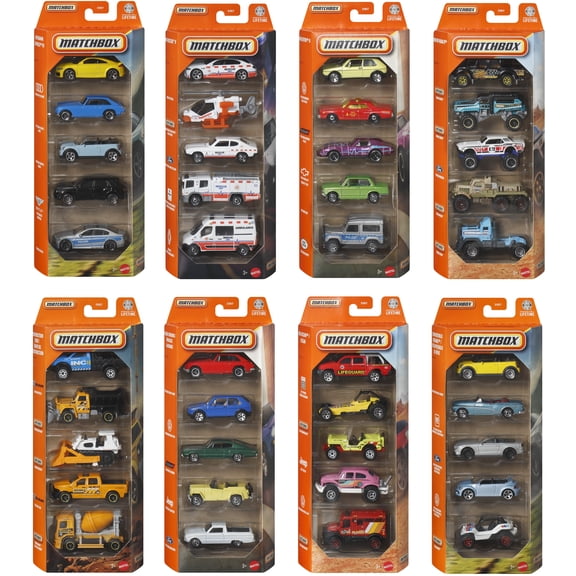 Mattel - Matchbox Basic 1:64 Car 5-Pack 12-Piece G Assortment