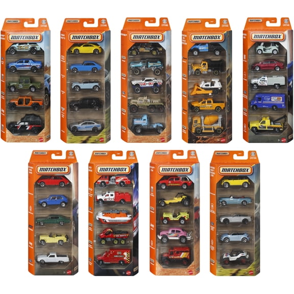 Mattel - Matchbox Basic 1:64 Car 5-Pack 12-Piece H Assortment