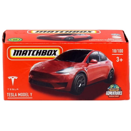Mattel Matchbox Drive Your Adventure Tesla Model Y Diecast Car Play Vehicle, 3+ Yrs, Red