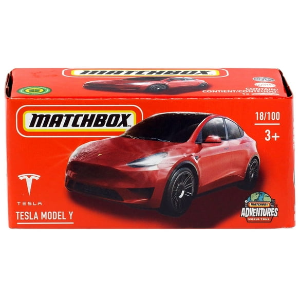 Mattel Matchbox Drive Your Adventure Tesla Model Y Diecast Car Play Vehicle, 3+ Yrs, Red