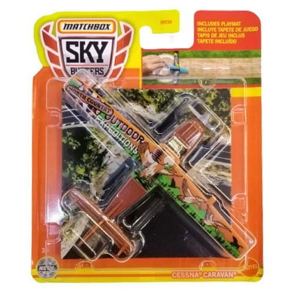 Mattel - Matchbox Skybusters Toy Metal Vehicles - CESSNA CARAVAN (Includes Playmat) HHT36