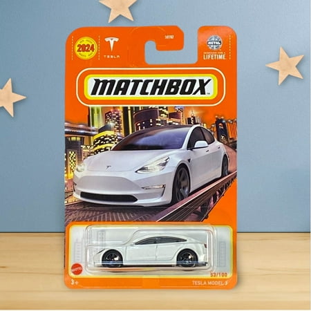 Mattel Matchbox Tesla Model 3, White, 1.44 oz