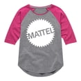thumbnail image 1 of Mattel - Mattel Original Logo - Toddler & Youth Girls Raglan Graphic T-Shirt, 1 of 4