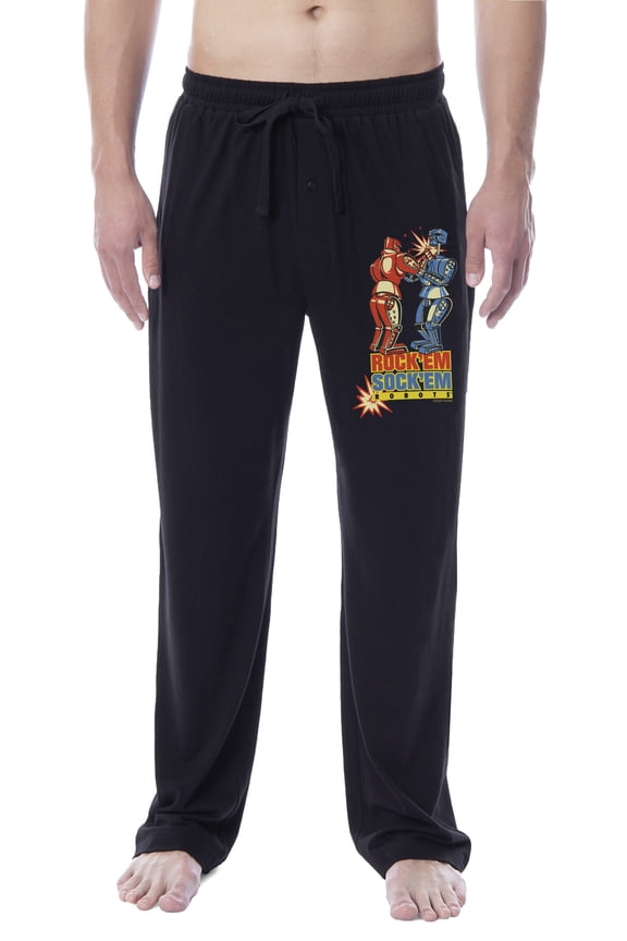 Mattel Mens' Classic Rock 'Em Sock 'Em Robots Sleep Pajama Pants