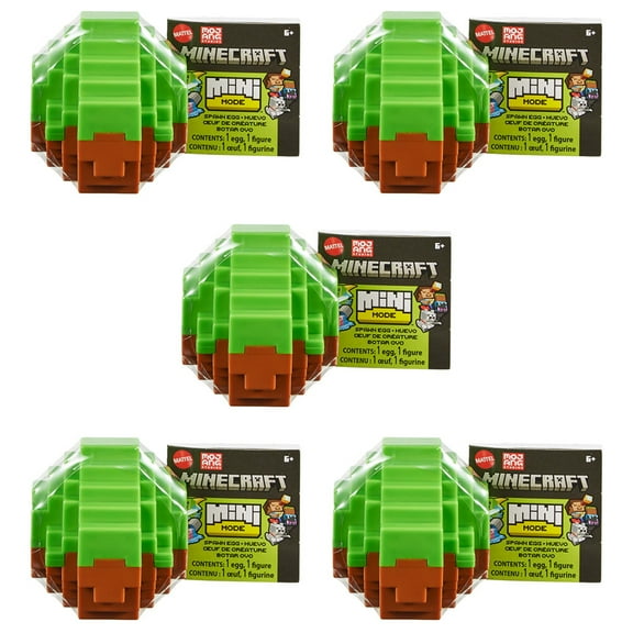 Mattel - Minecraft Mini Mode - SPAWN EGG [5 Pack Lot](2 inch) HYL88