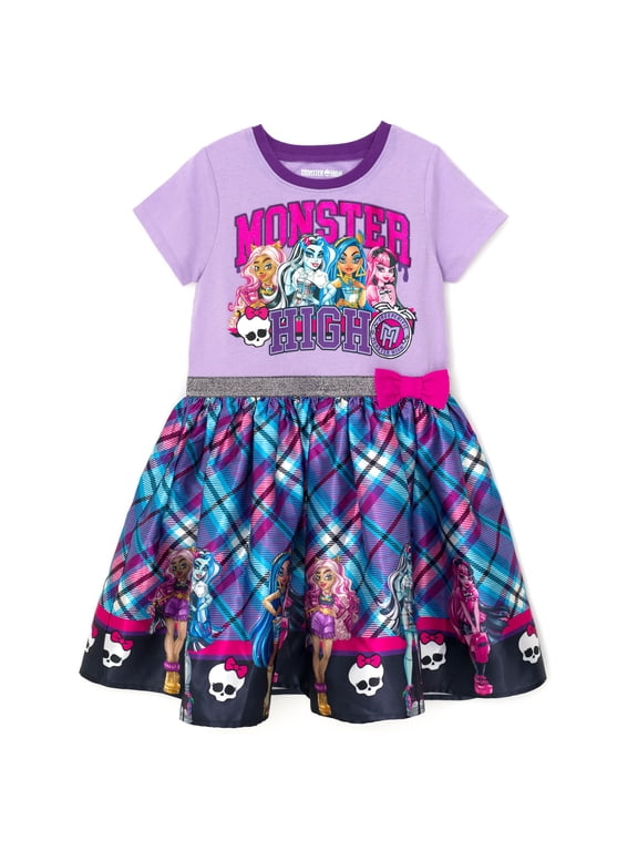 Mattel Monster High Clawdeen Wolf Cleo De Nile Draculaura Dress Plaid Little Kid to Big Kid