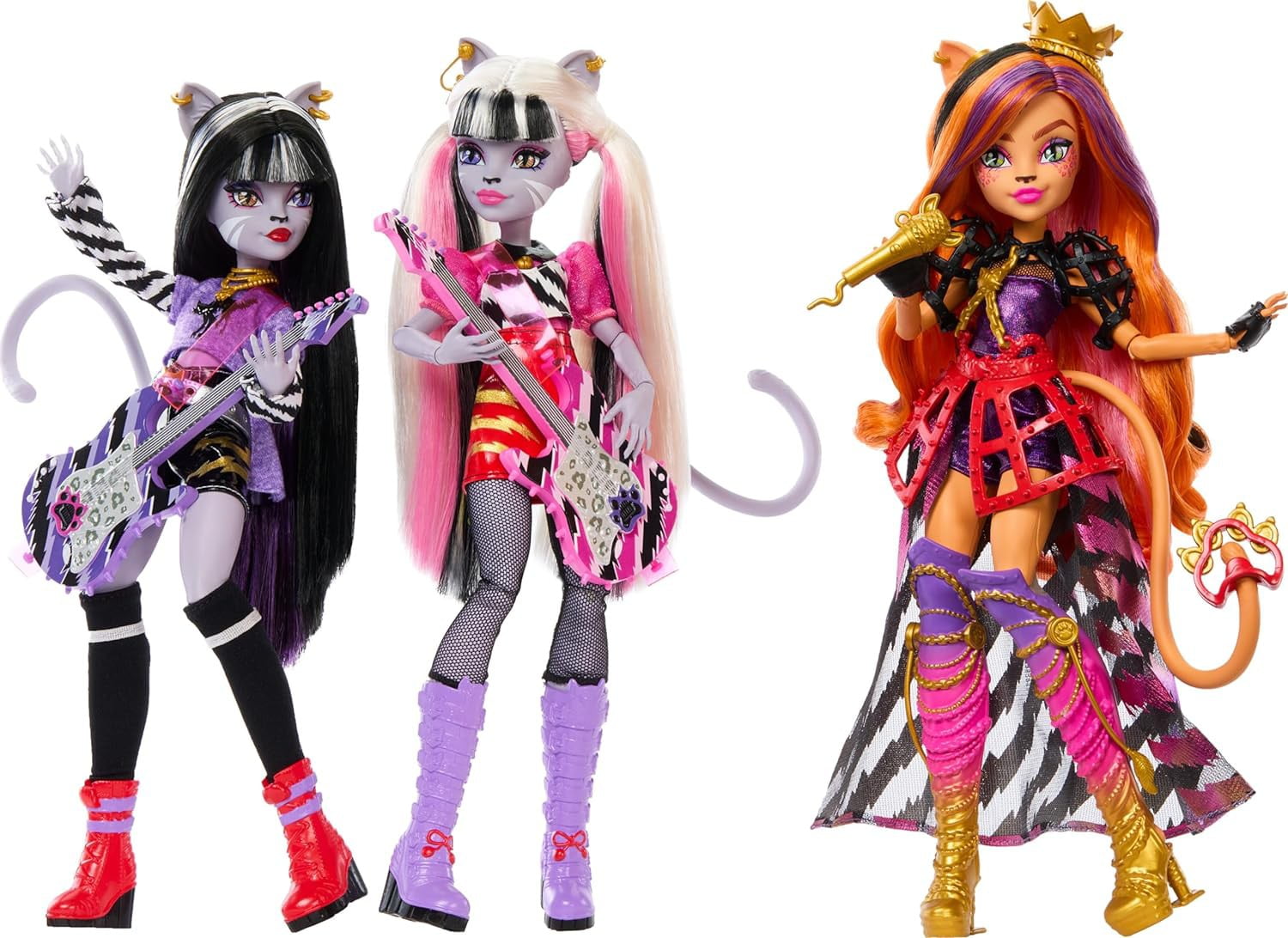 Monster High The Hissfits Purrsephone, Meowlody & Toralei Doll 3-Pack ...