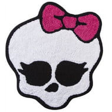 Mattel Monster High White Skull Throw Rug 22x24 Cotton Pile Skid Resist Bath Mat