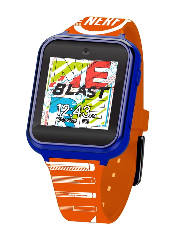Nerf Unisex Child Interactive Smart Watch with Silicone Strap in Orange and Blue (NRF4020WM)