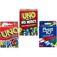 thumbnail image 1 of Mattel No Mercy, Classic Uno and Phase 10, Combo Pack of 3 Card Game, 1 of 1
