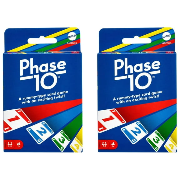Mattel Phase 10 Card Game For Adult, Pack Of 2 - Multicolour | Rummy Type Card Game With A Challenging & Exciting Twist
