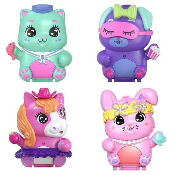 Mattel MTTJFG56 Polly Pocket Core Compact Assortment Toys, Pack of 4