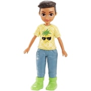 Mattel Polly Pocket Doll - GKL28 ~ Nicolas Wells Wearing Yellow Pineapple Shirt with Denim Pants ~ Green Hi-Tops