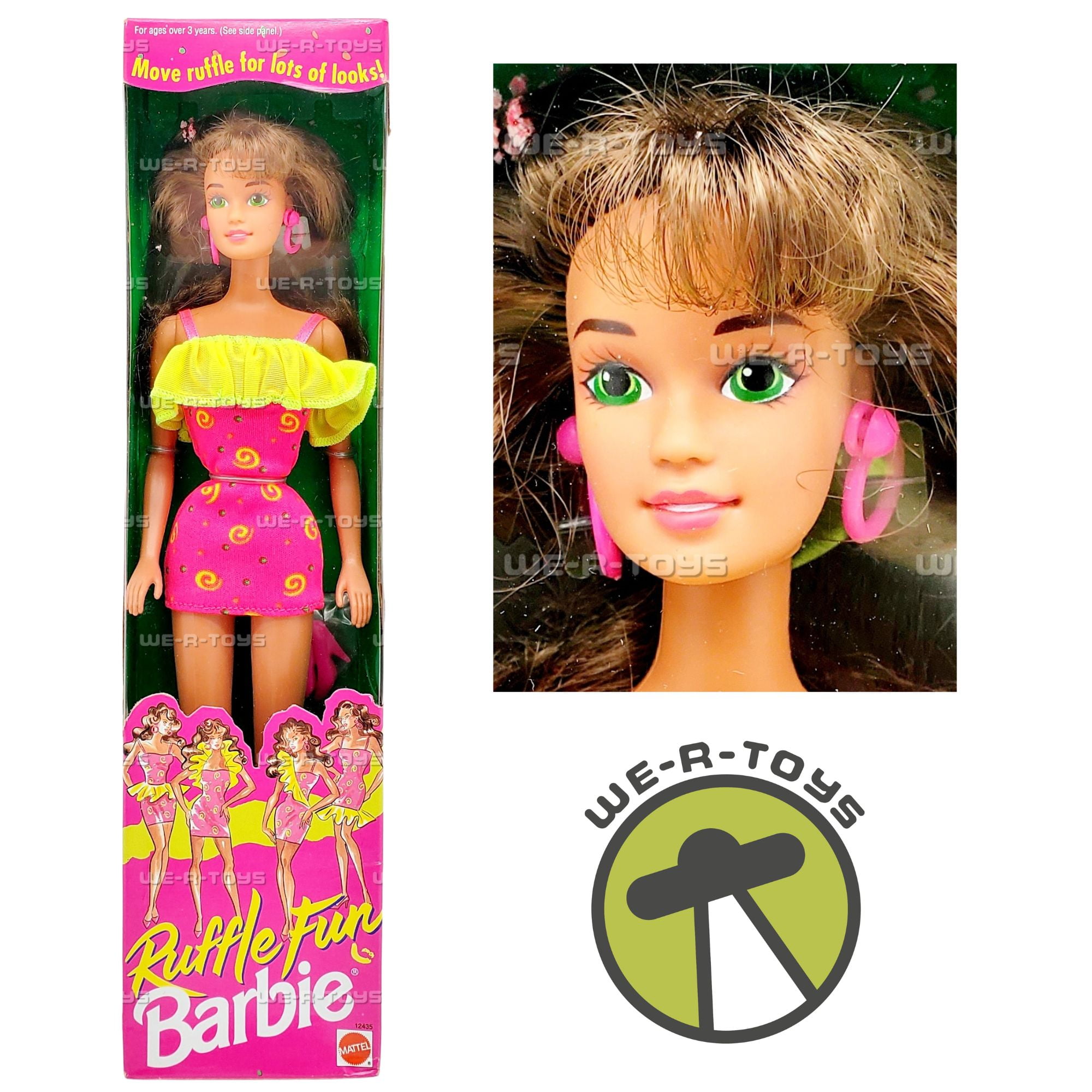 Barbie Ruffle Fun Brunette Doll 1994 Mattel 12435 - Walmart.com