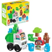 Mega BLOKS Fisher-Price Toddler Building Blocks, Green Town Sort & Recycle Squad with 15 Pieces, 2 Figures, Toy Gift Ideas for Kids