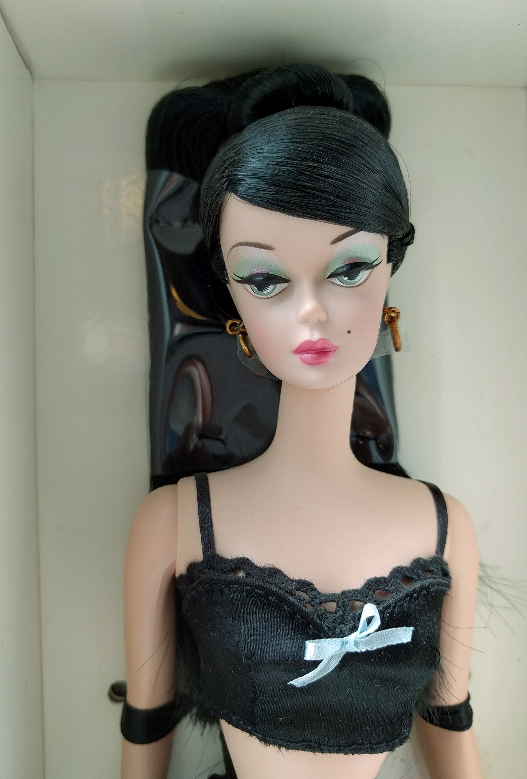 Mattel Silkstone Barbie Doll #3, Black Hair, Gold Label, Lingerie
