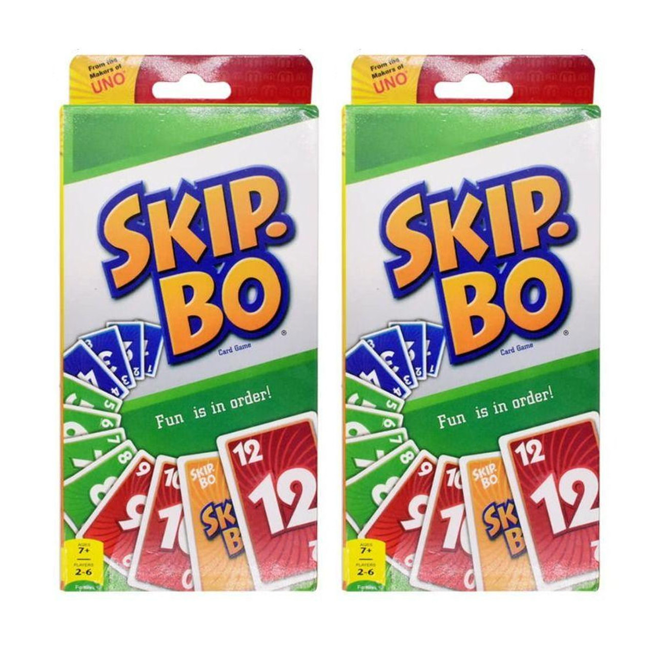 Mattel Skip-Bo Card Game - Strategy - 2 to 6 Players  | Bundle of 2