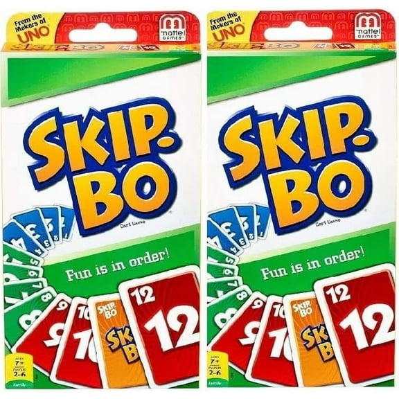 Mattel Skip-Bo and Skip-Bo Card Game, Combo Pack of 2
