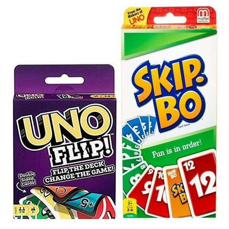 Mattel Skip Bo and Uno Flip Card Game Combo Pack of 2 