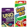 thumbnail image 1 of Mattel Skip Bo and Uno Flip Card Games, 162 Count, 1 of 3