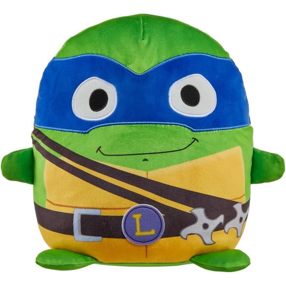 Mattel Teenage Mutant Ninja Turtles: Mutant Mayhem Plush Toys Cuutopia, 10 Inch Rounded Leonardo Kawaii-Style Plush, Blue Masked Leo Collectible