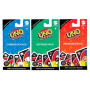 Mattel UNO Add-On Packs, Comeback, Defense & Frenemies Pack, All Special Cards, Ages 7+