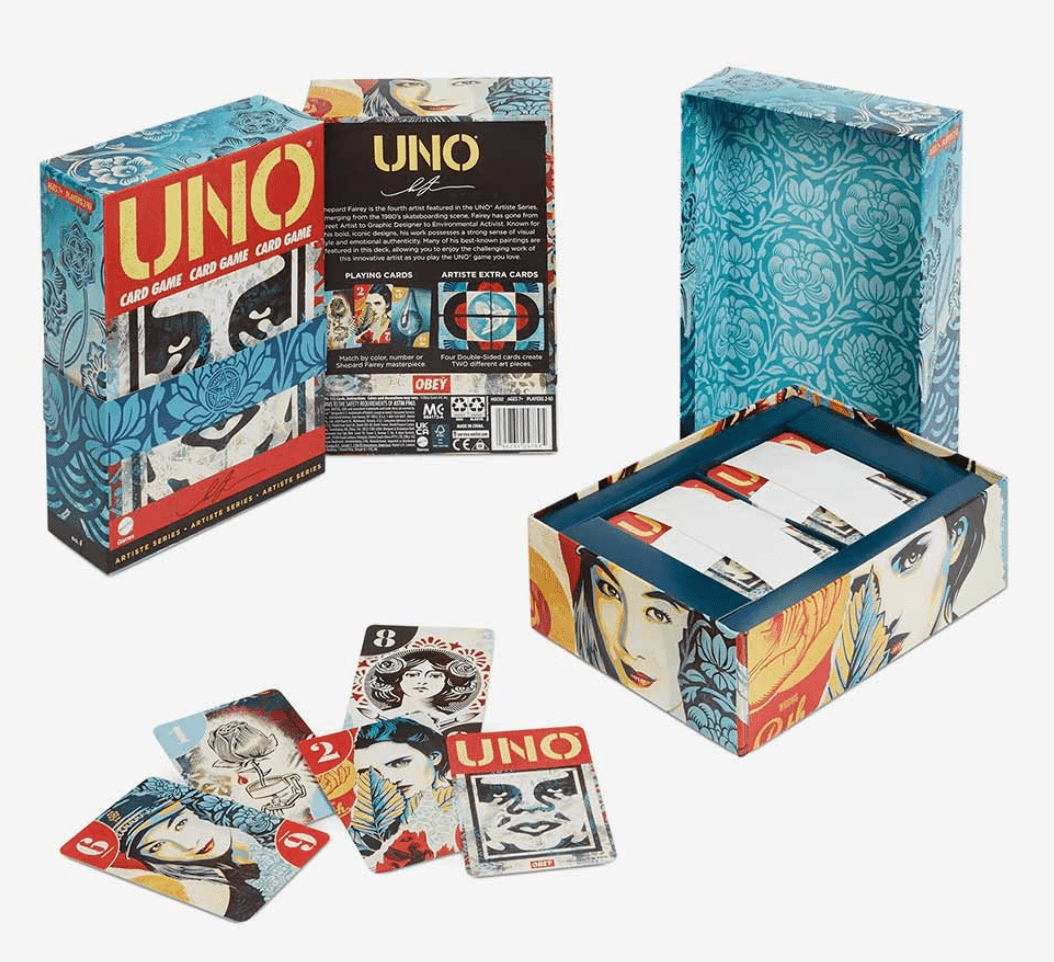 Mattel UNO Artiste Shepard Fairey Child Card Game, Paper, 5"