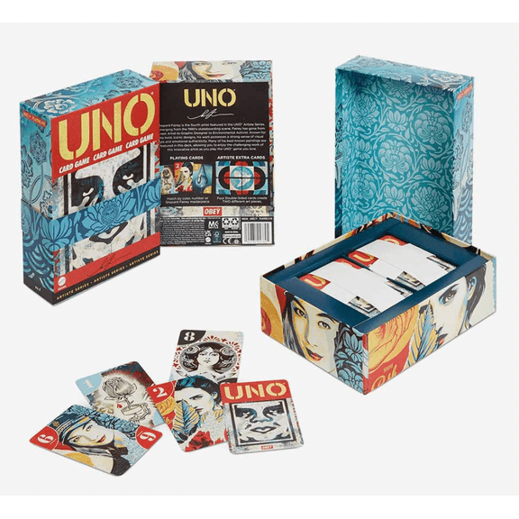Mattel UNO Artiste Shepard Fairey Child Card Game, Paper, 5"