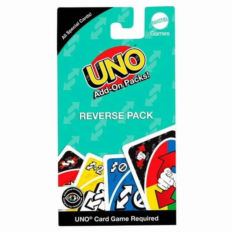Mattel MTTJCV56 UNO Expansion Pack Reverse Pack Card Game - 12