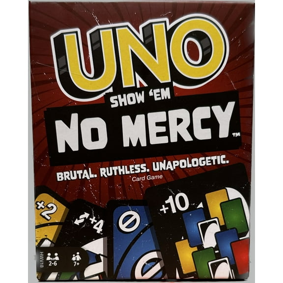 Mattel UNO Show 'Em No Mercy Brutal, Ruthless, Unapologetic, Card Game