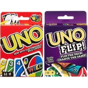 Mattel Uno Wild and Uno Flip Card Games Bundle
