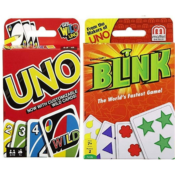 Mattel Uno and Blink Card Game Combo Pack of 2