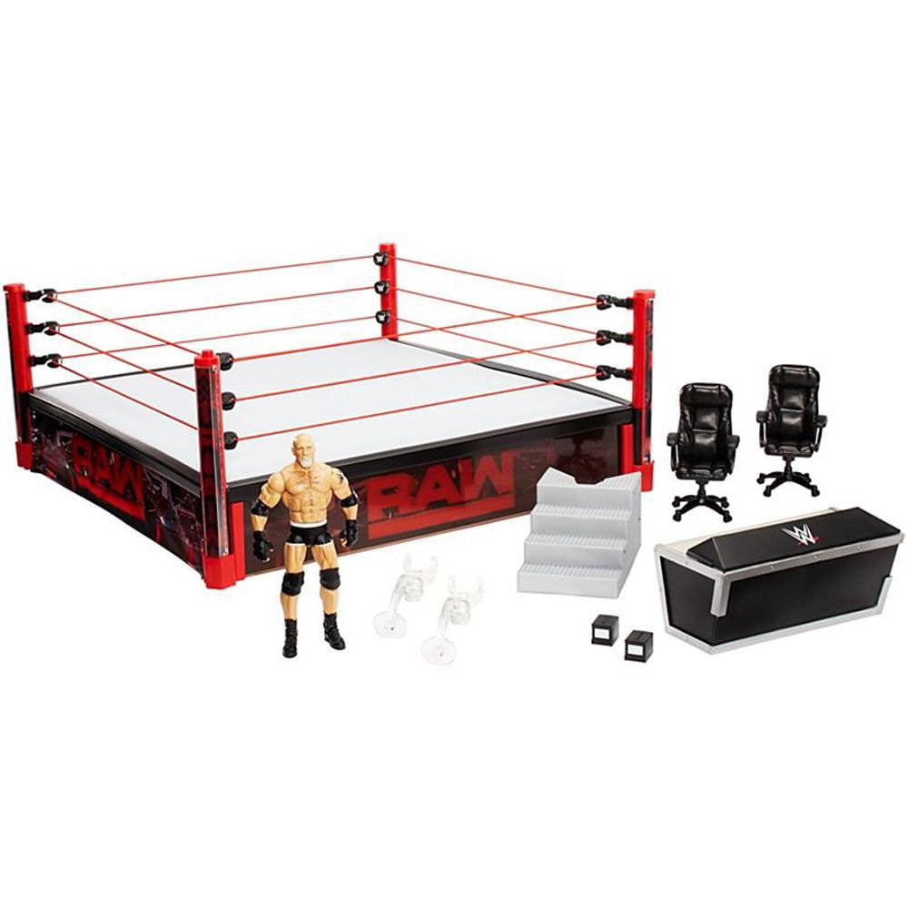 Mattel WWE Authentic Scale WrestleMania Raw Main Event Ring Kids