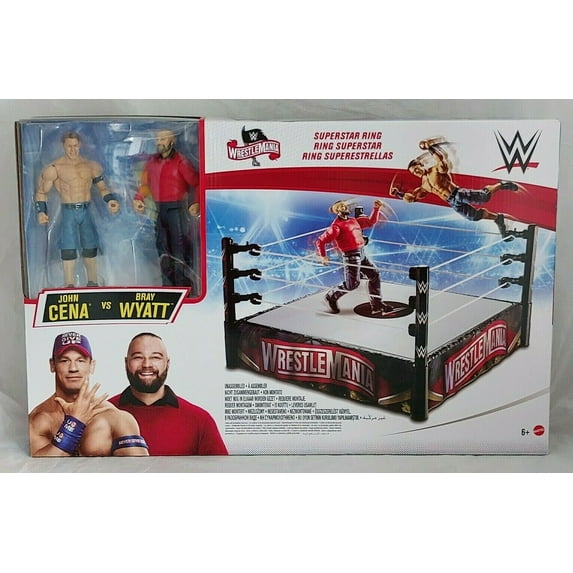 Mattel WWE Wrestlemania Superstar Ring with 2 Figures John Cena & Bray Wyatt