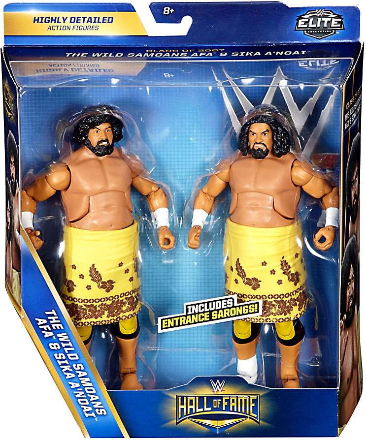 Mattel WWE Wrestling Hall of Fame The Wild Samoans AFA & Sika A'Noai Action Figure, Plastic, 2 Pack