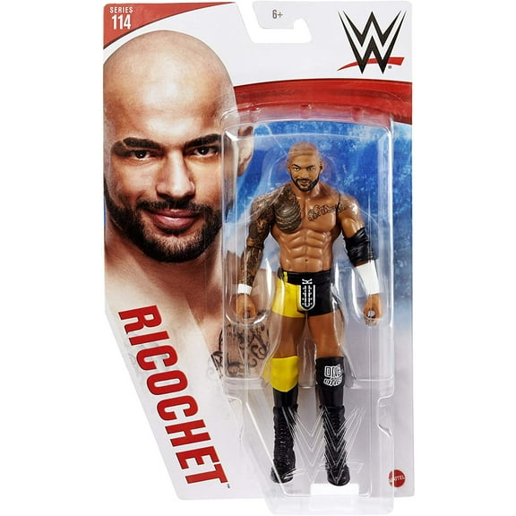 Mattel WWE Wrestling Series Collectible Ricochet Action Figure Yellow & Black, 6"