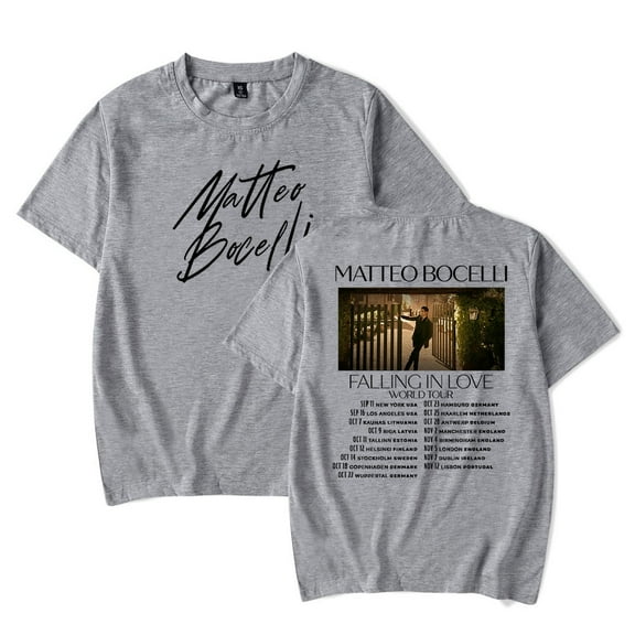 Matteo Bocelli Falling In Love World Tour T-Shirts Merch Unisex Fashion Short Sleeve Tees Crew Neck Tops