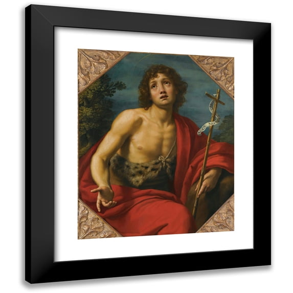Matteo Rosselli 15x18 Black Modern Framed Museum Art Print Titled - Saint John the Baptist