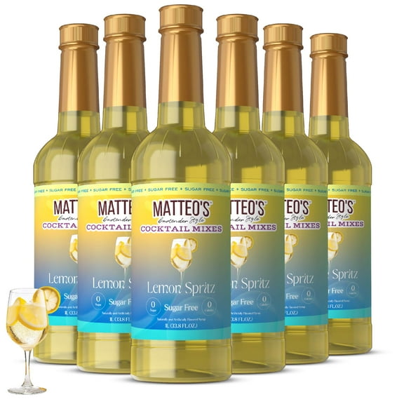 Matteo's Sugar Free Cocktail Syrup, Lemon Spritz (1L bottle, 6-pack)