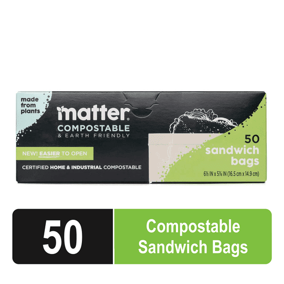 Matter Compostable Sandwich Bags, 50 Count