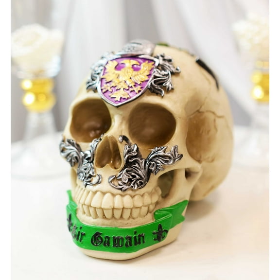 Matter Britain King Arthur Roundtable Knights Sir Gawain Greenman Skull Statue
