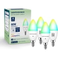 thumbnail image 1 of Matter Candelabra Smart Light Bulbs 60W Equivalent, Candle E12 LED Bulb Compatible with Alexa/Siri/Apple Home/Google Home/SmartThings, RGBCW, 2.4G WiFi, ETL Listed, Hub Required, 4PCS, 1 of 5