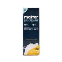 Matter Compostable 13-Gallon Drawstring Tall Kitchen Trash Waste Bags, 20 Bags