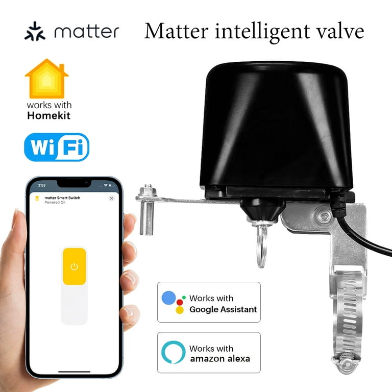 Matter Homekit WiFi Valve Smart Water/Gas Valve Automation control Work  with Alexa