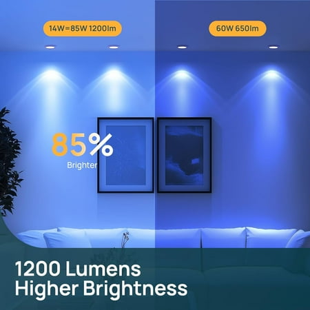 Matter Smart Light Bulb, 1200LM 85W BR30 Smart Flood Light Bulbs Work with Alexa, Apple Home, Google Home, RGBTW Recessed Color Changing Bulbs E26, 2.4GHz Only WiFi Light Bulbs , 4Pack