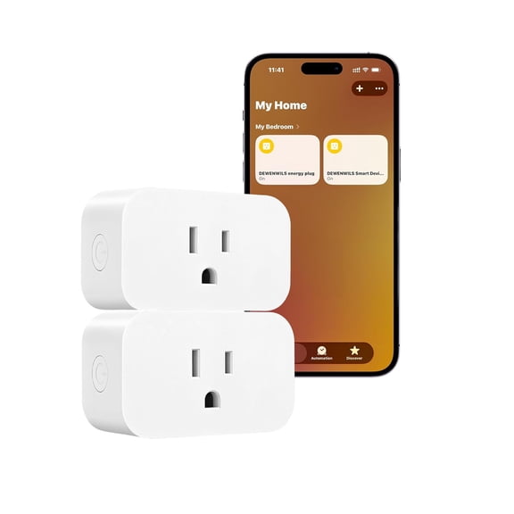 Matter Smart Plug, Work with Alexa, Apple Home, Google, SmartThings, Outlet with Schedule and Timer, FFS Easy Setup, 100% Privacy 15A/1800W, APP Voice Control, 2.4G Wi-Fi Only, 2 Pack White